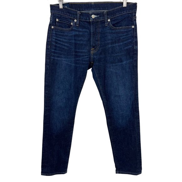 Abercrombie & Fitch Mens Skinny Taper Stretch Jeans Dark Wash 32 X 32 Denim EUC - Picture 1 of 5